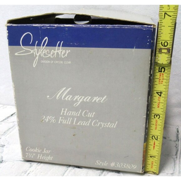 Stylesetter Vintage Crystal Cookie Jar with Lid Hand Cut Floral Design 24% Lead - Picture 2 of 5